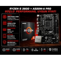 Msı A520m-a Pro Anakart Ryzen 5 3600 İşlemci Bundle Set