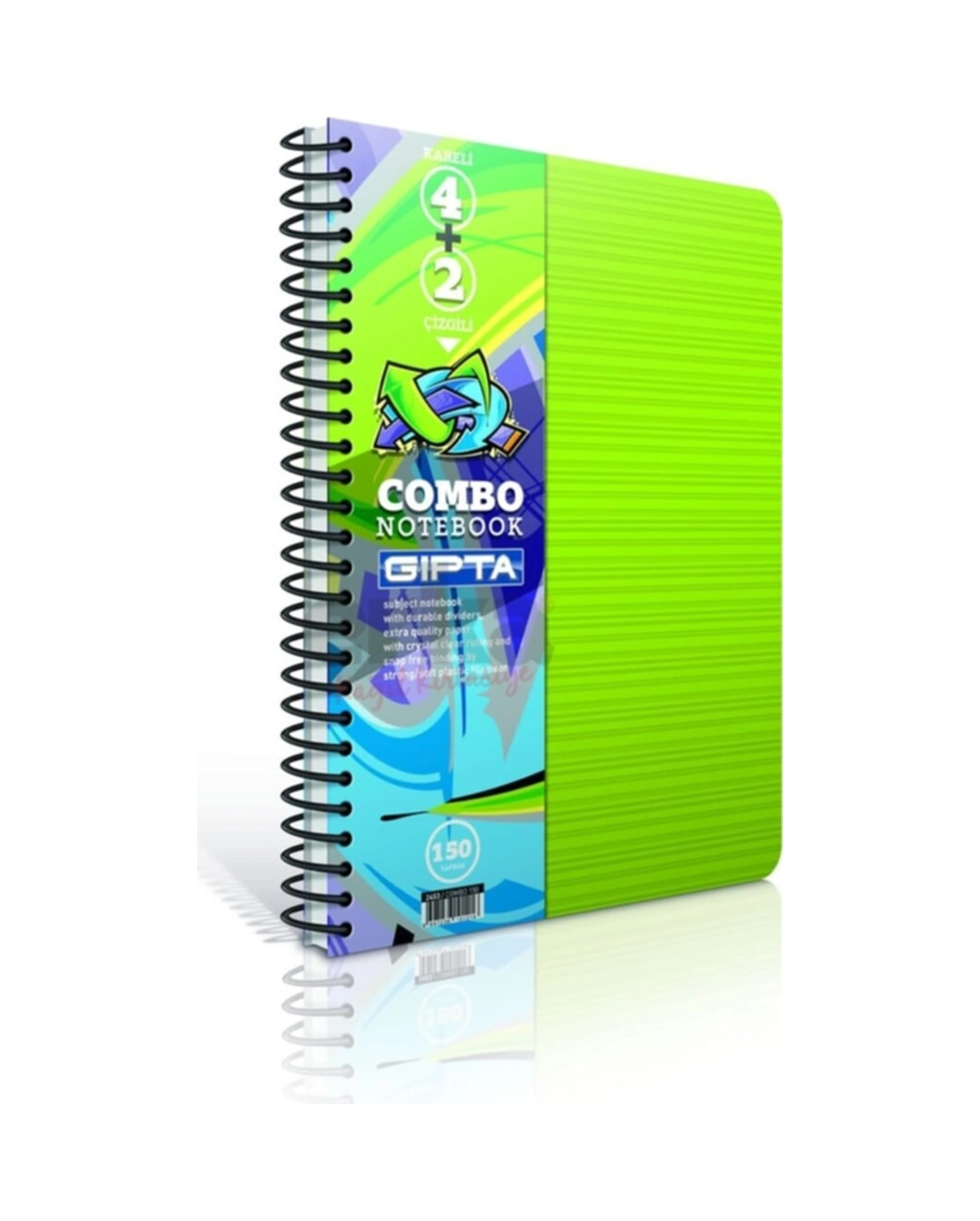 Combo 4+2 - 150 Yaprak Bölmeli Defter A4 Sp Plastik Kapak Renkli