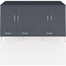 Hyperion Konsol 6 Raflı 3 Çekmeceli 4 Kapaklı 176x44x99 Antrasit- Antrasit-antrasit