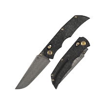 Kansept Sıf Parçalanmış Karbon Fiber Sap Damascus Çelik Kamp Çakısı K1100v4 Kum