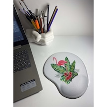 Tropikal Flamingo Desenli Bilek Destekli Mouse Pad Mousepad
