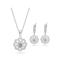 Brezza Lusso Jewelry 925 Ayar Aster Çiçeği Zirconia Taşlı Işıltılı Kolye Küpe Set Brezza Lusso Jewelry 925 Ayar Aster Çiçeği Zirconia Taşlı Işıltılı Kolye Küpe Set