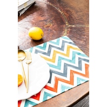 2'li W Blue Duck Keten Amerikan Servisi 30 x 45 cm Çok Renkli