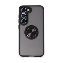 Newface Samsung Galaxy M15 Kılıf Montreal Yüzüklü Silikon Kapak - Siyah