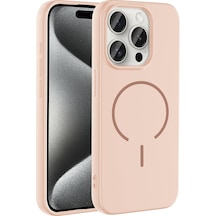 Apple Uyumlu iPhone 15 Pro Kılıf M-safe Şarj Özellikli Ardx Meta Kapak - Rose Pembe Rose Pembe