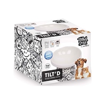 M-pets Urban Style Seramik Kedi Mama Ve Su Kabı Siyah Beyaz 150 Ml 10,5x10,6x8 Cm 244-51021.01