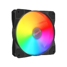Evercool F12 38cfm 1200rpm 12cm Rainbow 3p+4p Molex Soketli Siyah Kasa Fanı