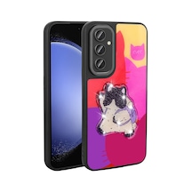 Zore Galaxy A54 Kılıf Parlayan Kabartmalı İkonik Figürlü Nvth Amas Silikon Kapak - Mor