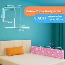 Miralay Yeni Nesil Yatak Bariyeri 50 x 30 CM Pembe Yıldız 3 Adet