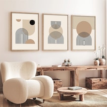 Huhuli Ahşap Çerçeveli 3 Lü Modern Tablo Huhu263