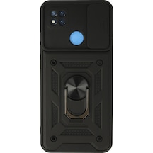 Xiaomi Redmi 9c Uyumlu Kılıf Pars Lens Yüzüklü Silikon - Siyah