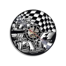 Goldenqian Yarış Formülü Vinil Kayıt Duvar Saati 18zlh9 Siyah