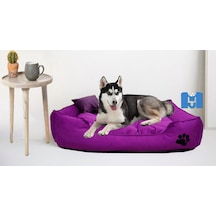 Mavi Vitrin Mukavemetli Battal Boy Köpek Yatağı Kemik ve Yastıklı 110 x 90 CM
