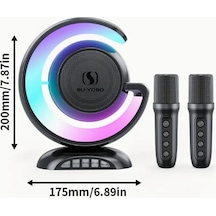 Nettech Çift Mikrofon Led G Shaped Lamba Speaker Kablosuz