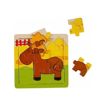 S00002907 Wooden Puzzle Anımals 9 Pcs 3 Ast
