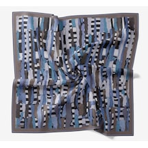 Silk Home Twill İpek Eşarp Şerit İndigo Çok Renkli