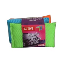 Magic Renkli Sünger Temizlik Mutfak Bulaşık Süngeri Karışık Renk 3 Lü Eko Paket, P171545s370