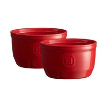 Emile Henry Fransa'da Üretilmiştir 240 Ml Ramekin 2'li Set , 4" X 2" 5", Bordo Kırmızısı Diğer