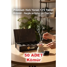 Premium Hızlı Yanan 50'li Tablet Kömür - Nargile Ve Buhur İçin Özel Seri