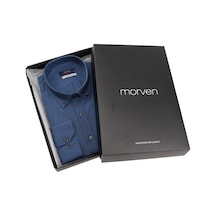 Morven Slim Fit Düğmeli Yaka Oxford Kolay Ütülenebilir Pamuklu Uzun Kollu Gömlek Kutulu