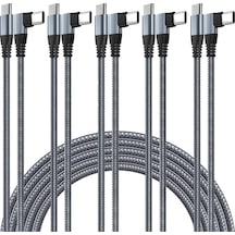 Willowhaven Gri 5li Paket 10gbps Hizli Sarj Usb C Kablo İphone Uyumlu 15 Samsung 3a 90 Derece