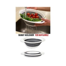 Katlanır Mutfak Süzgeci Akordiyon Yer Tutmaz Süzgeç Plastik Diğer