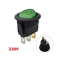 Mr-131 Yuvarlak Yeşil Işıklı Anahtar On-off 3 Bacaklı 220v Yeşil