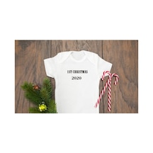 Babylimon Christmas 2020 Baskılı Beyaz Bebek Zıbın Uzun Kollu Beyaz - 132151874 Beyaz