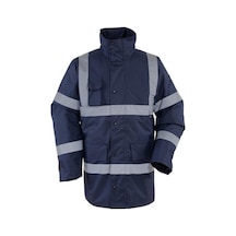 Reflektörlü 300d Oxford İçi Kapitoneli Parka Mont Lacivert Sarı