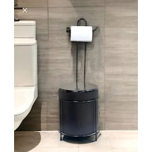 Kovalı Tuvalet Kağıtlığı, Çöp Kovalı Tuvalet Kağıdı, Banyo Çöp Kovası, Tuvalet Kağıtlığı Siyah