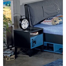 Komodin Urlu Mix Ironi Kapak Ve Raf Yüksek Ayak Turkuaz Gri  Itin