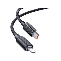 Ca-3660 Crystal Serisi Type-c To Lightning 36w Pd Hızlı Şarj Ve Veri Aktarım Örgü Kablo Siyah 1 Standart