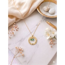 925 Ayar Gümüş Kişiye Özel İsimli Doğum Taşlı Aile Çemberi Kolye.rose.gold.rodaj Renk Seçeneği