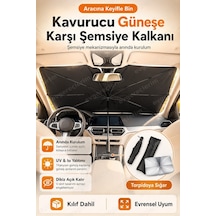 Araç Oto Araba Güneşlik Şemsiye Tip Ön Cam Güneş Önleyici Katlanabilir Güneşlik Şemsiyesi