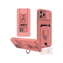 Newface - 165 - iPhone Uyumlu 12 Pro Max Kılıf Zuma Kartvizitli Yüzüklü Silikon - Csmo-tex - - Pembe