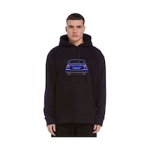 Subaru Impreza Wrx Stı Baskılı Siyah Erkek Örme Kapşonlu Sweat