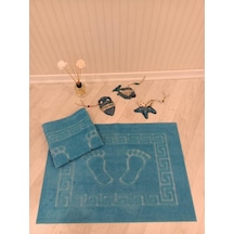 Ekstra Yumaşak 2 Adet Kaydırmaz Banyo Paspas Ayak Havlusu Ayakhavlu 001