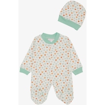 Breeze Kız Bebek Patikli Tulum Renkli Kalpler Desenli 0-6 Ay, Beyaz-beyaz Beyaz