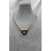 Bb Çelik Serenay Serisi Tektaş Kolye Altın - Beyaz