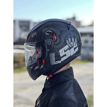 Ls2 Rapid 2 Clawn Kask Gri Kırmızı Mat Siyah