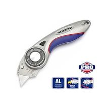 Workpro Wp211013 Ağır Hizmet Alüminyum Gövde Açı Ayarlı Katlanır Rötuş Maket Bıçağı + 5 Adet Yedek Bıçak