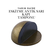 Eskitme Antik Sarı Yarım Daire Yapışkanlı Kapı Tamponu Kapı Stoperi Metal Kapı Stopu Kapı Durdurucu
