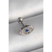 316l Çelik Gümüş Renk Zirkon Taşlı Göz Tragus Piercing Çok Renkli