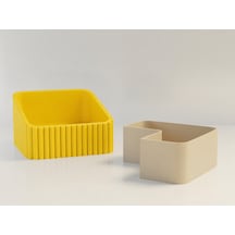 Bezos 3d Baskı Fıstık Kasesi - Çift Hazneli Kabuk Ayırıcı Sunum Kasesi - Sarı Bej Mmbz Sarı - Bej