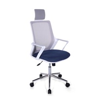 Ofisbazaar Alf Beyaz Fileli Yönetici Koltuğu Ergonomik Başlıklı Ofis Koltuğu Mavi/gri Gri