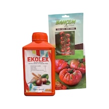 Çoklu Set Ekolex Sıvı Bitkisel Menşeli Organik Gübre Köy Domatesi Tohumu Çeri Domates Tohumu 10gr 1.2 KG