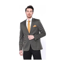 Kendinden Desenli Slim Fit Kahverengi Erkek Ceket 001