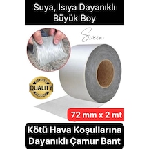 72 Mm X 2 Mt Su Geçirmez Sızdırmaz Çatı Boru Dayanıklı Çamur Sakız Bant Alüminyum Tamir Bandı