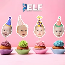 Fotoğraflı Doğum Günü Cupcake Pasta Dekor Süslemesi 10 Adet 0