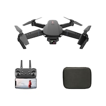 Hombey E88 Çift Kanatlı Uçak, Katlanabilir 720p Kamera, İz Uçuşu, 3d Çevirme, El İşareti Fotoğraf, Siyah, Depolama Çantası İçeren Paket